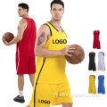 Goedkope basketbaluniform set ademende basketbalshirt